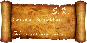 Seemayer Krisztián névjegykártya